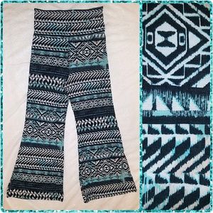 Flared, Stretch Aztec Print Lounge Pants, Size M-L